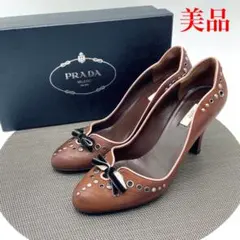 美品 PRADA ブラウン ヌバック パンプスのサムネイル