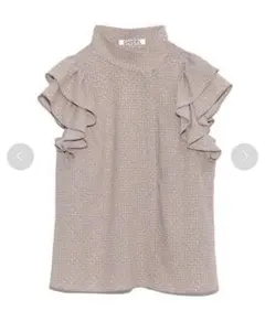 snidel ラッフルスリーブプリントブラウス