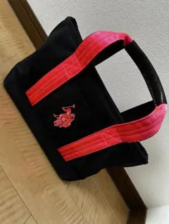 USポロアッスン トートバッグ キャンバス 黒 ピンク　土日限定で値下げ中☺︎