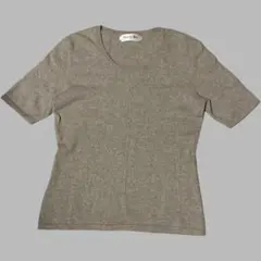 Vous et Moi ベージュ 半袖カシミヤセーター Lサイズ