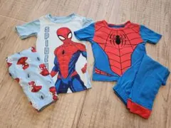 アメリカ子供服 古着 スパイダーマン パジャマ上下 2点セット サイズ110