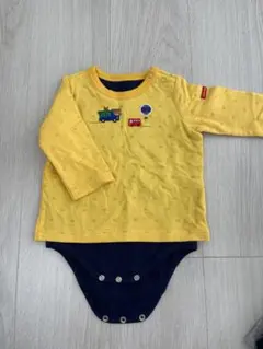 【MIKIHOUSE】イエロー 長袖ロンパース 70cm