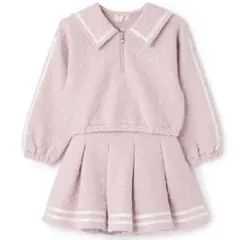 メゾピアノ　カットジャガード　ハーフZIPセーラー　セットアップ