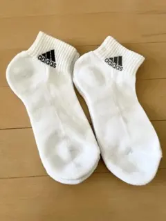 adidas 白ショートソックス　2足セット　24cm〜26cm 新品未使用