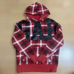 GAP 赤 プルオーバーパーカー　チェック柄