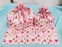 ハンドメイド.☆*うさぎさんの可愛いランチ3点セット☆ピンク