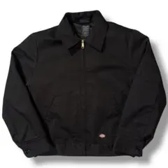 古着 00s Dickies ワークジャケット ブラック キルティング 無地