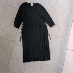 ZARA ダークグリーン プリーツワンピース S