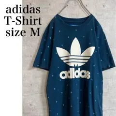 adidasオリジナルス 半袖 Tシャツ トレフォイルロゴ ブルー　サイズM
