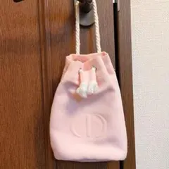 DIOR ディオール　ドローストリング巾着バッグ　使用品　ピンク色