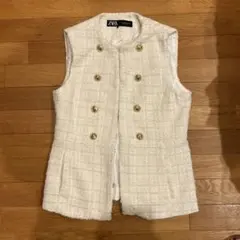ZARA ツイード　ジレ