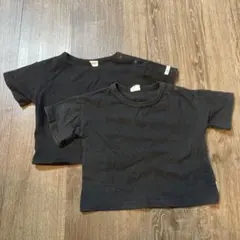 ベビーTシャツ2枚セット　黒　80cm