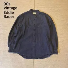90s y2k Eddie Bauer エディーバウアー ノーカラーシャツ