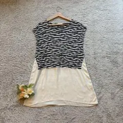 ［Bou Jeloud］チュニック(F)/モノトーン 総柄 チェック フレア