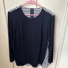 Evex by krizia ネイビーのストライプの長袖チュニック size44のサムネイル