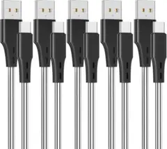 USB-C to USB-Aケーブル3m 5本セット QC3.0急速充電 高耐久