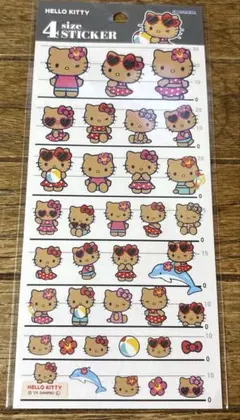 【新品】ハローキティ 4サイズステッカー 日焼けキティ