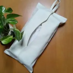 티슈 케이스 커버 코튼 옥스 패브릭 아이보리