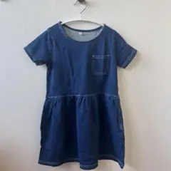 デニム風スウェット半袖ワンピース 130cm