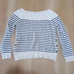 earth ストライプ 長袖ニットセーター