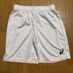 ASICS ホワイト ハーフパンツ Lサイズ