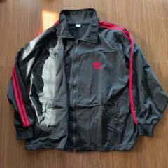 adidas トレフォイル ジャージ セットアップ ブラック×レッド