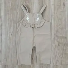 花柄刺繍　オーバーオール