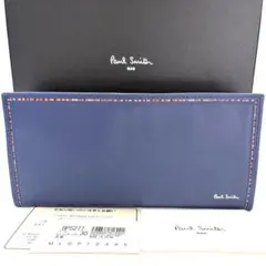 ✨新品✨ポールスミス✨ストライプインセット✨L字ファスナー✨長財布✨ブルー✨人気