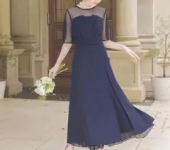 新品未使用 GIRL パーティードレス　結婚式 シースルー袖 ロングドレス Mのサムネイル