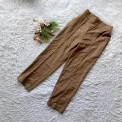 ✨良品✨ (L) カジュアルパンツ 麻 テーパード 異素材混入 シンプル 仕事