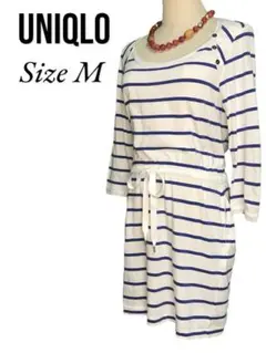 ユニクロ ボーダーワンピース M ホワイト