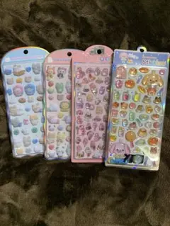 コットンパフィーシール　ぷっくりシール4枚セット