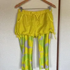 ルコック　ランニングパンツ　タイツ付き　ビタミンカラー
