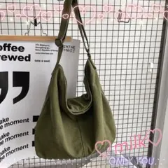 ニュースペーパーバッグ トートバッグ キャンパス 大容量 ショルダー カーキ