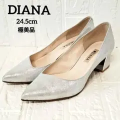 未使用級◎極美品　DIANA ダイアナ パンプス 24.5cm シルバーのサムネイル