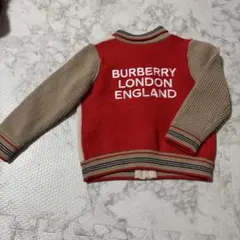 BURBERRY カーディガン 18M レッド/ベージュ