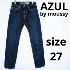 AZUL by moussy スリムテーパードデニムパンツ ボタンフライ