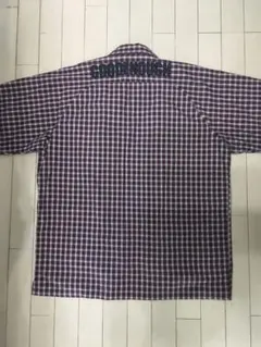 グッドイナフ　背ロゴ半袖チェックシャツ　L