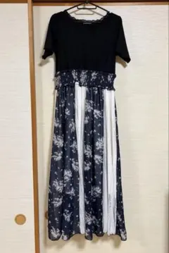 axes femmeアクシーズファム　切替えドッキングワンピース