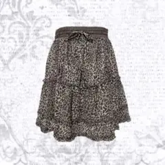 ヒョウ柄 フリル スカート y2k フェアリー グランジ