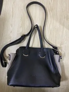 FIRANO ブラックレザーハンドバッグ