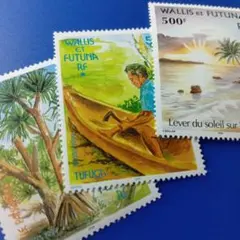 外国切手 ウォリス・フツナ諸島 1999年 自然風景 伝統文化 3種