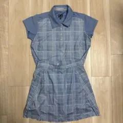 adidas CLIMACOOL ポロワンピース 青系チェック