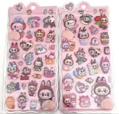 LABUBU ぷっくりおしり 夜光3Dシール 2枚セット
