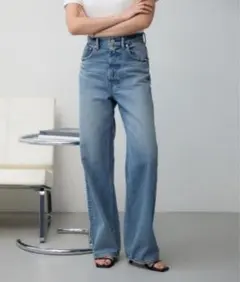 AZUL ハイウエストワイドデニムIV Sサイズ