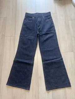 美品　UNIQLO レディース　ジーンズ　フレア　ハイライズ　　カイハラ社　綿