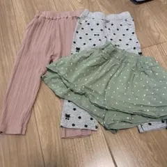 女児　ボトム３点セット　長ズボン　キュロット