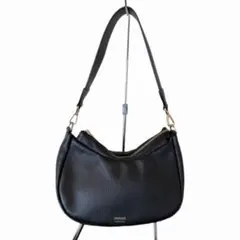 russet ラシット ハーフムーン レザーショルダーバッグ 黒のサムネイル