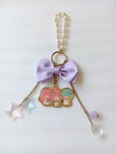 ２０１５年 キキララ＆マイメロ チャーム キーホルダー