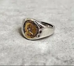 ★限定入荷★エリザベス女王 コイン モチーフ シルバー リング 高級【D11】